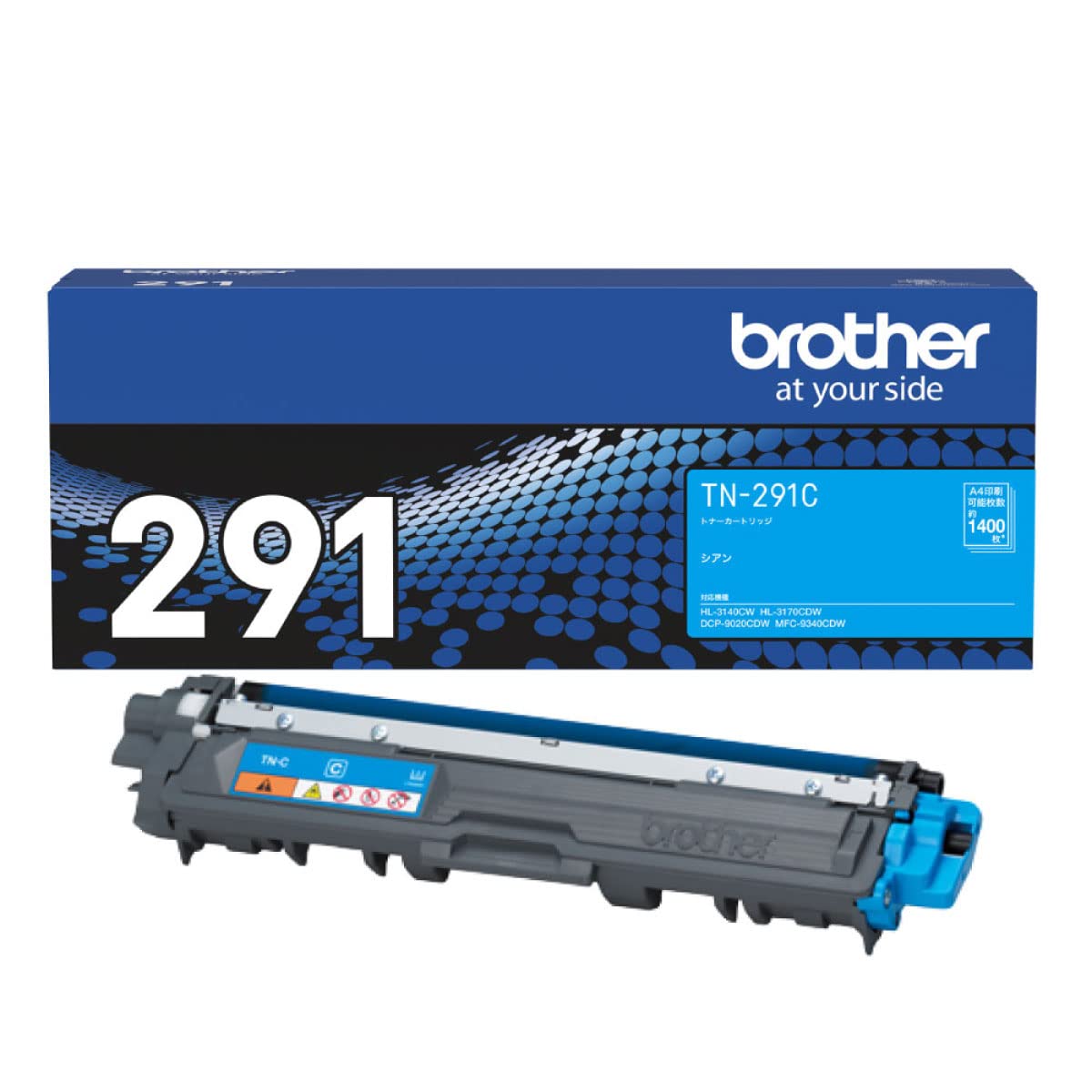 Brother Industries TN-291C Toner Cartridge Cyan, Compatible Model Numbers: HL-3170CDW, HL-3140CW, DCP-9020CDW, MFC-9340CDW, etc