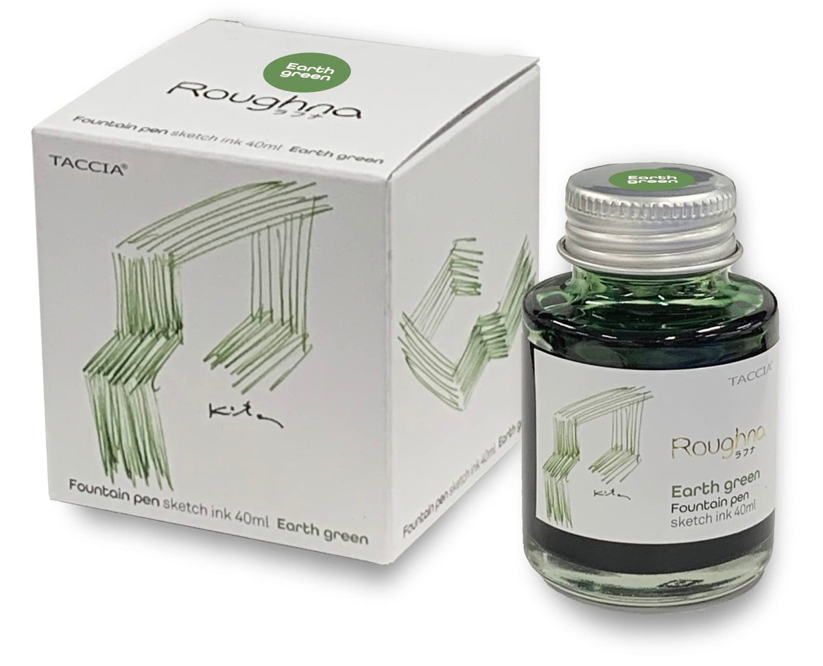 Nakabayashi TFPI-WD43-2 TACCIA Fountain Pen Ink (Water Based Dye) Toshiyuki Kita/Rafuna Ink, 1.4 fl oz (40 ml), Earth Green