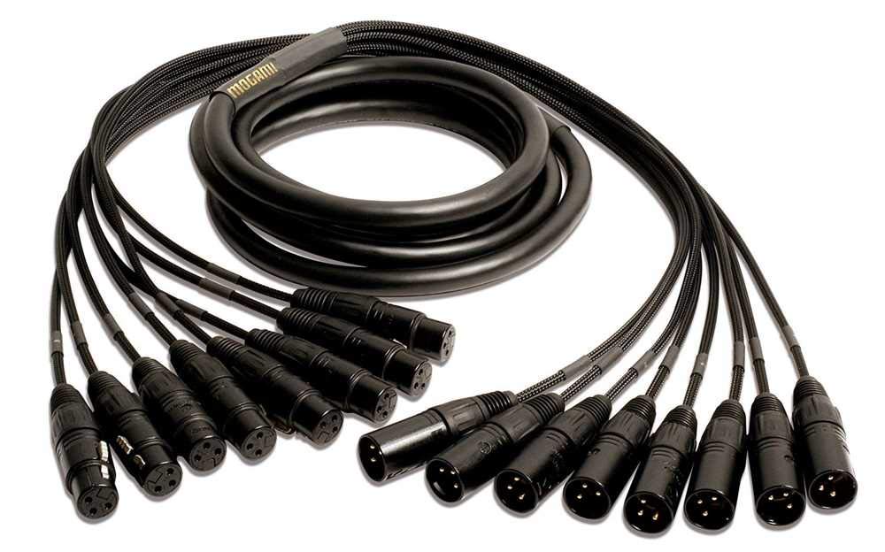 Mogami Gold 8 XLR-XLR-10 Audio Snake Cable, 8 Channel Fan-Out, XLR-Female to XLR-Male, Gold Contacts, Straight Connectors, 10 Foot