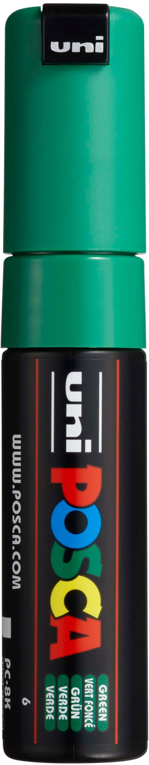 Uni Posca PC-8K Marker - Green | 8mm Broad Chisel Tip Marker Suitable for Most Art and Craft Projects | Water-resistant ink for Extensive Backgrounds and Professional Art Projects
