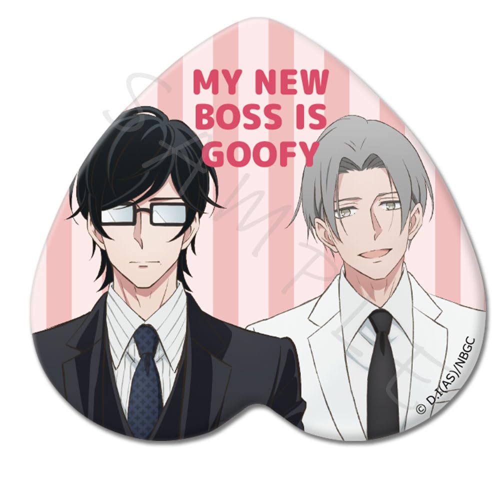 TV Anime "New Boss Hado Natural" [Mitsuo Aoyama Aigo Kaneshiro] Peach Shaped Can Badge G