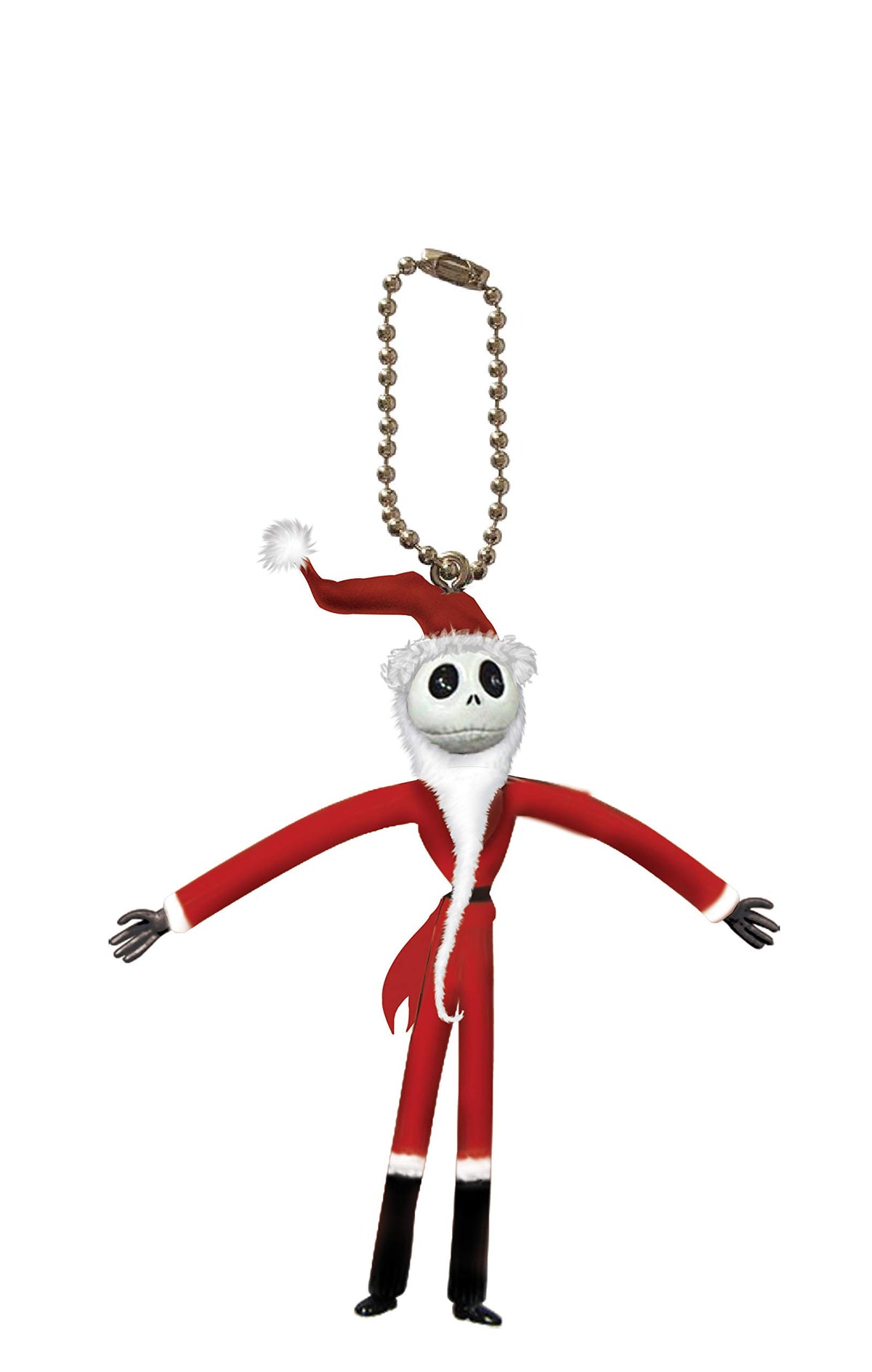 Nightmare Before Christmas Santa Jack Bendable Key Ring Toy, Multicolor, 3"