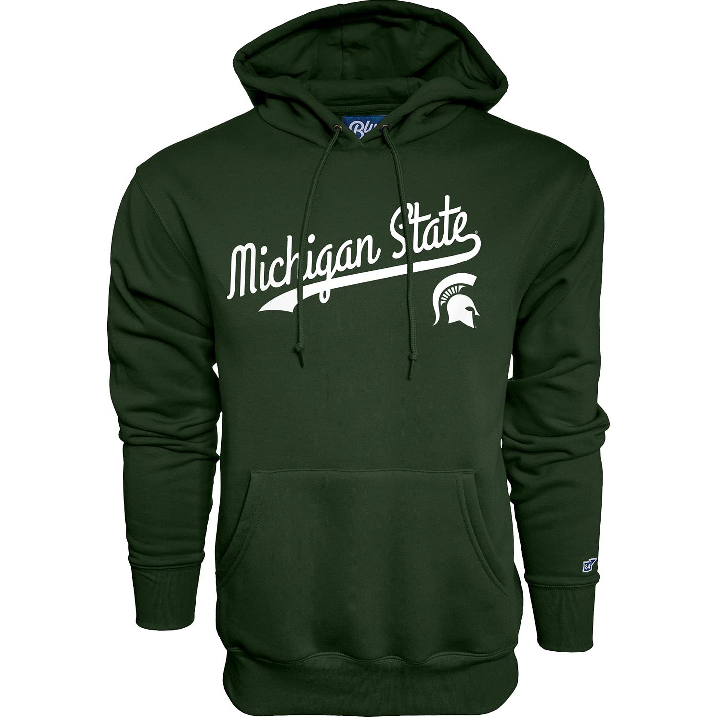 Blue 84 Men's Michigan State Spartans Hoodie Cursive Team Color, Team Color, Large