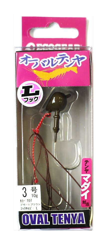 Ecogear T07 Oval Tenya L Hook, No. 3, Desert Brown