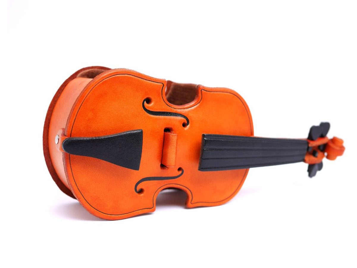 Genuine leather glasses stand / Violin [ Handmade of craftsman]