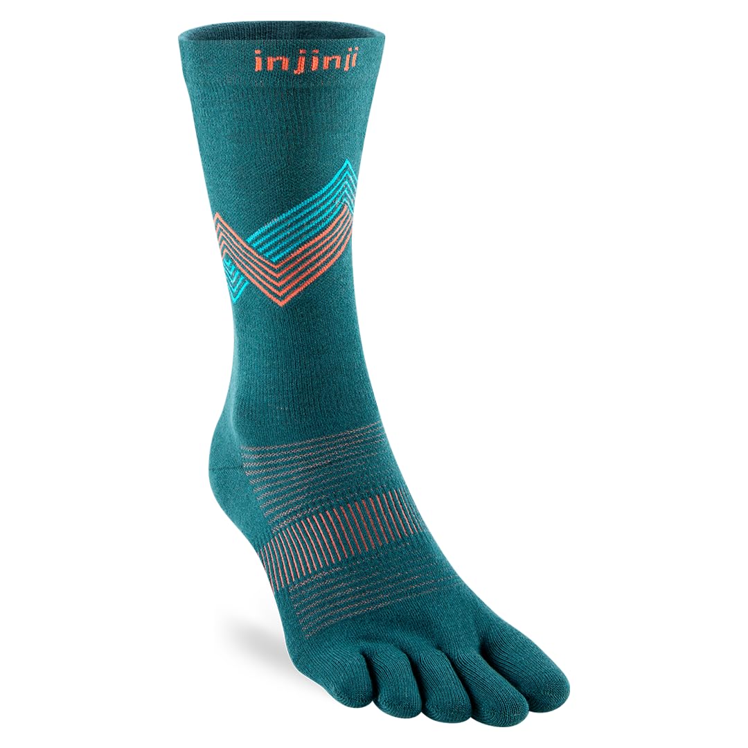 Injinji Run Lightweight Crew Socks (Medium, Lagoon)