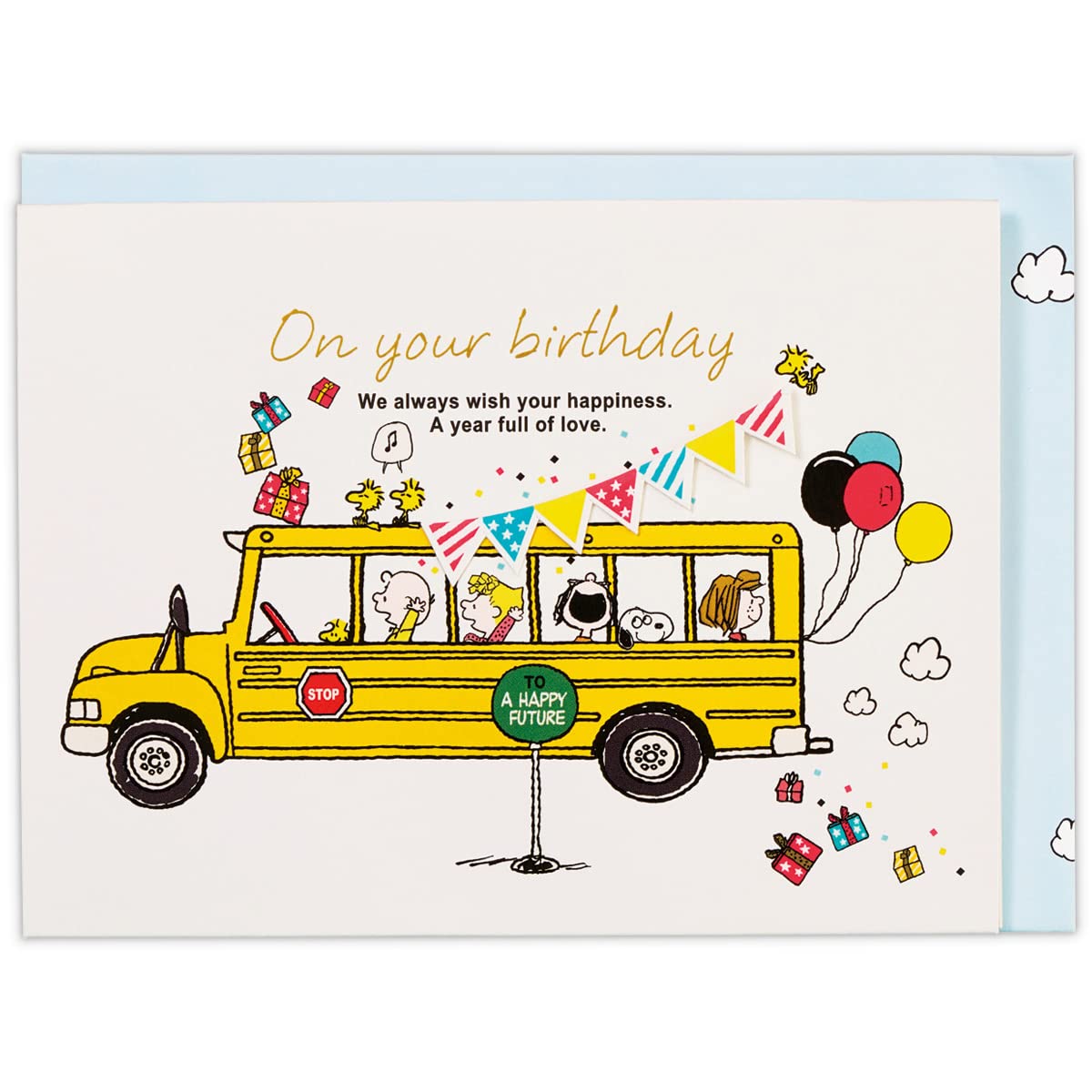 Hallmark 817787 Snoopy Birthday Card, 3D Birthday School Bus