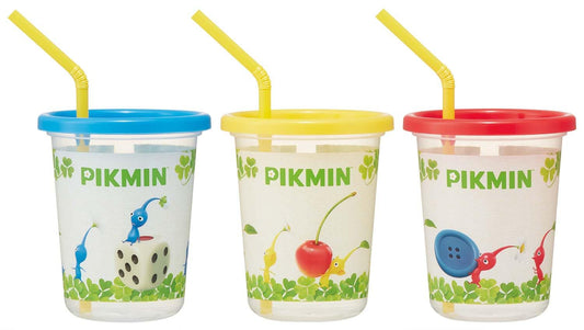 Skater SIH3ST-A Tumbler with Straw, 3 Pieces, 11.8 fl oz (320 ml), Pikmin, Made in Japan