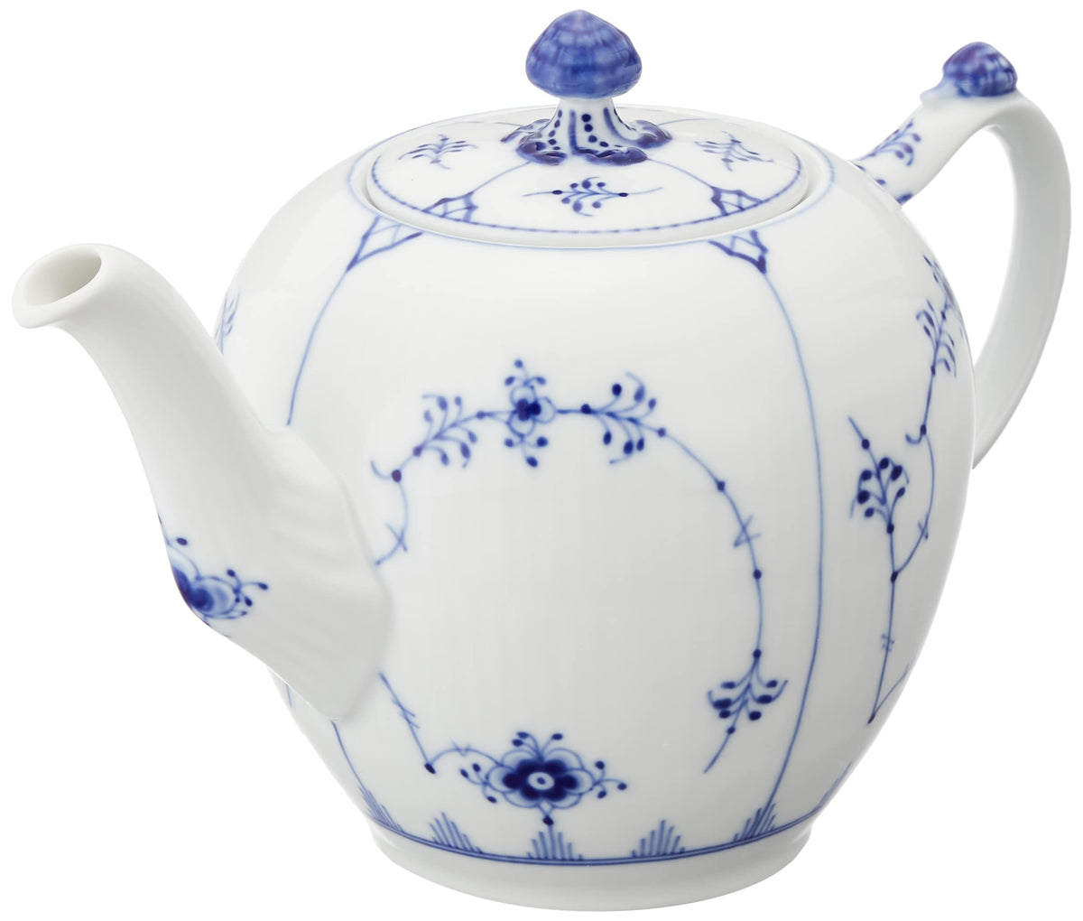 Royal Copenhagen 1017181 Blue Fluted Plain Teapot, S, 23.7 fl oz (700 ml), Wedding Gift