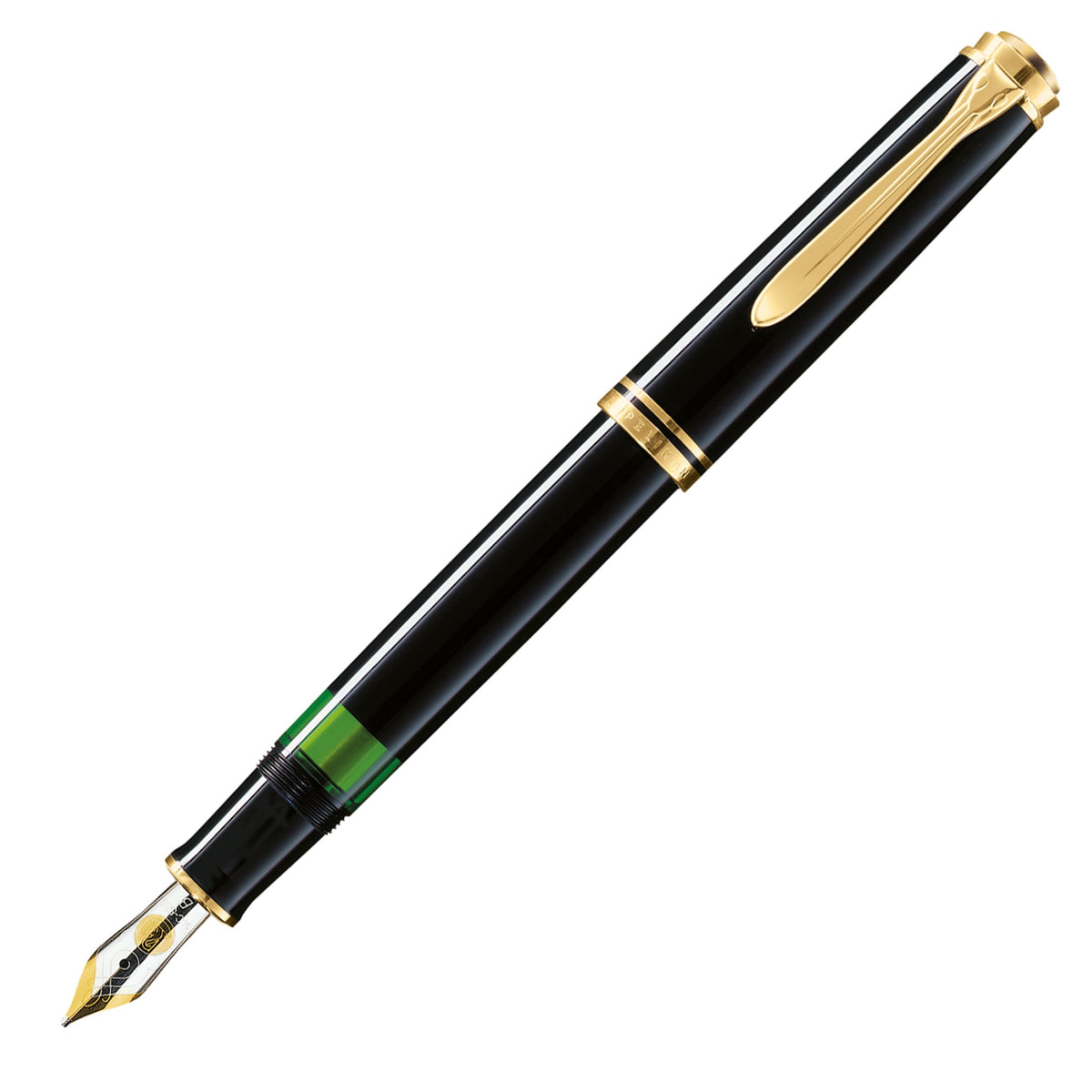 Pelikan M600 Fountain Pen, Medium, Medium Point, Black, Intake Type