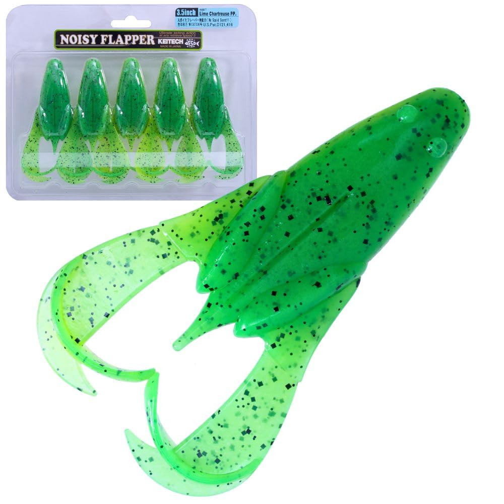 Keitech NF35468 Noisy Flapper Lime Chartreuse Pp, 3.5"