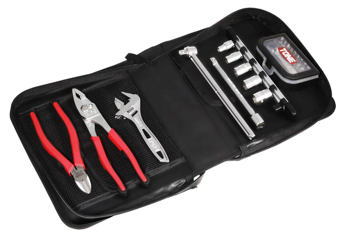 TONE TSX3171 Tool Bag Set, 0.37 inch (9.5 mm) Drive & Bit Insertion (3/8" & Bit Insertion), Black, 34 Pieces