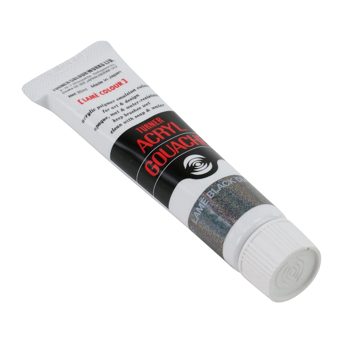 Turner Colour Works Acryl Gouache Artist Acrylic Paint - Single 20 ml Tube - Lamé Black Diamond
