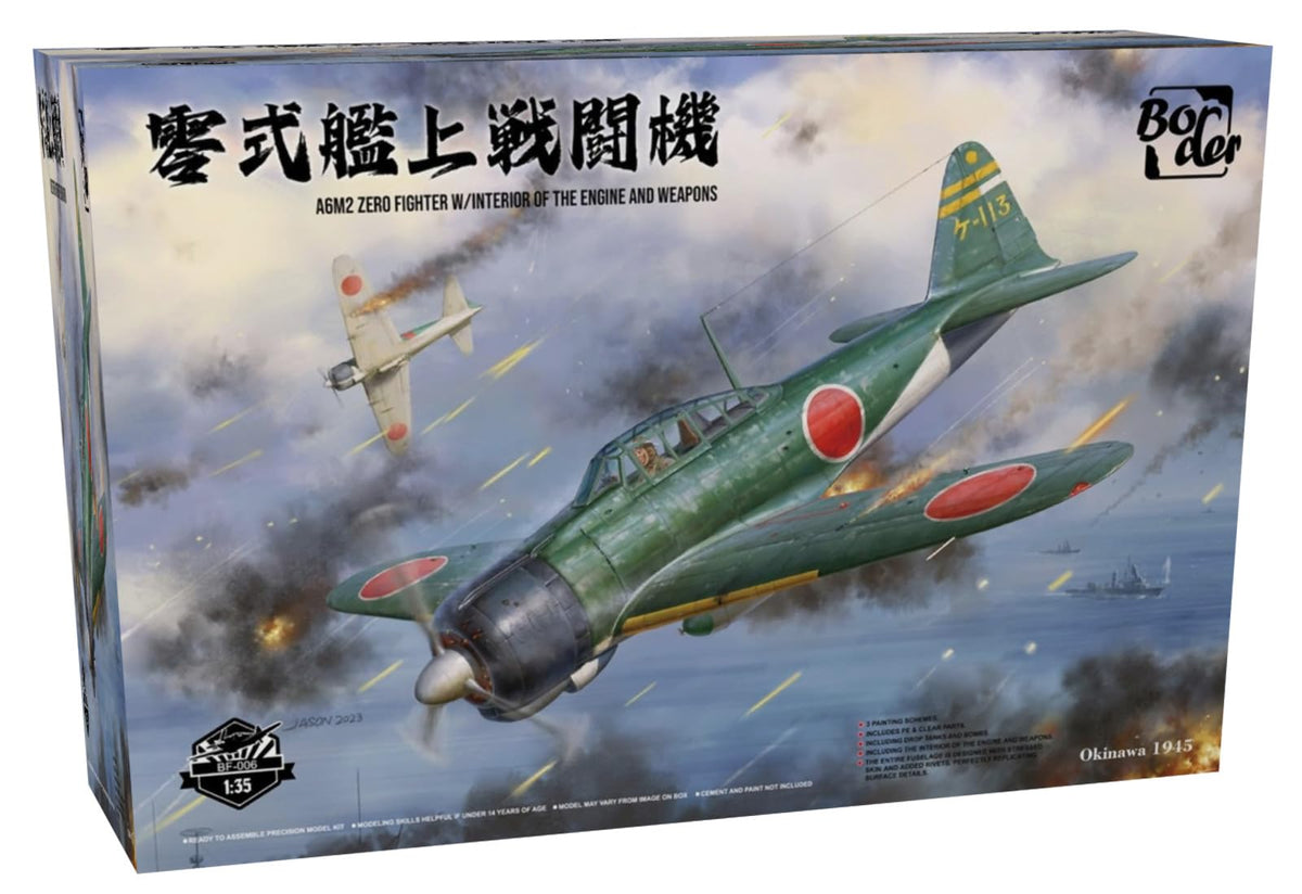 Border MODEL - Model Airplane A6m2 Zero Fighter W/interior Of The Engine And Weapons |border Model|bf-006| 1:35 Model Airplane