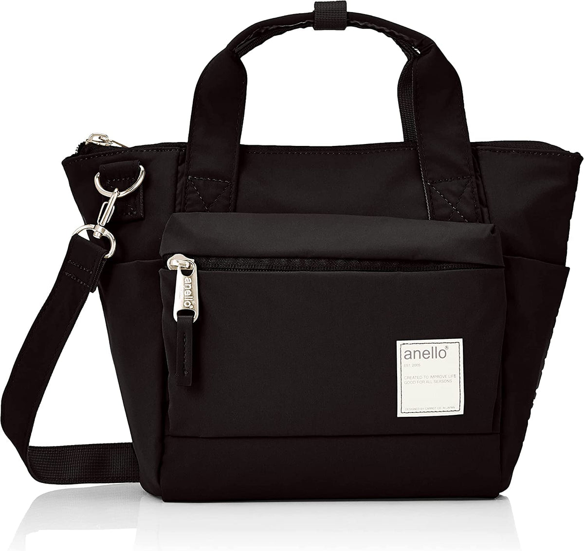 Anero CIRCLE ATR0291Z 2-Way Tote Bag, A5, Water Repellent, Multiple Storage, Black