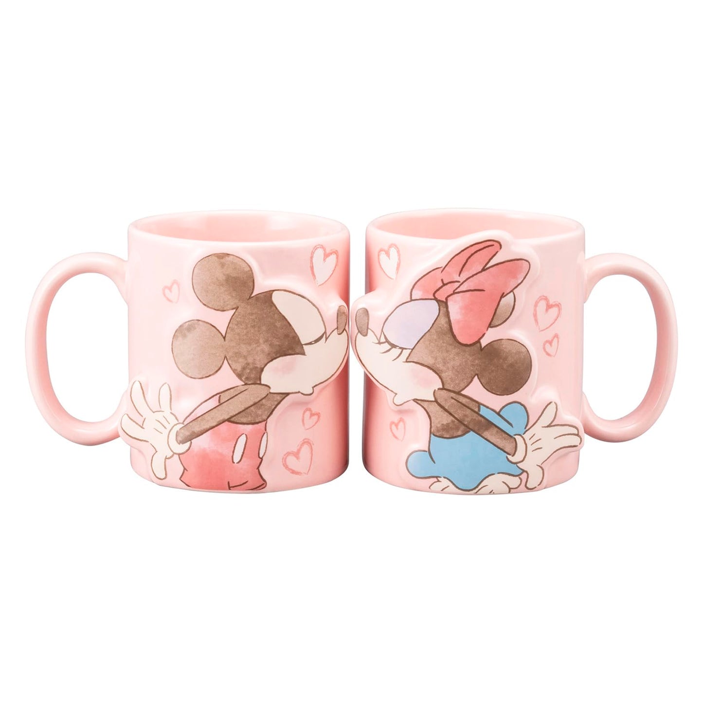 Disney SAN4077 Mickey Mouse & Minnie Mouse Pair Mug, Set of 2, Approx. 10.1 fl oz (300 ml)