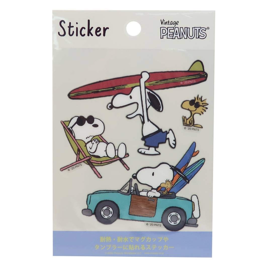 S&C Corporation PKS240 Snoopy Heat and Water Resistant Sticker Surfing