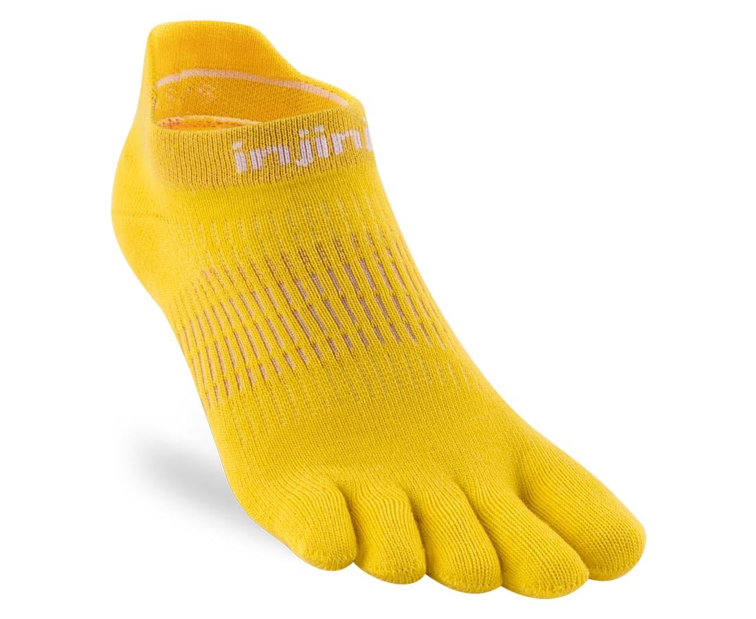 Injinji Women's Run Lightweight No-Show Toe Socks (X-Small/Small, Lemon)