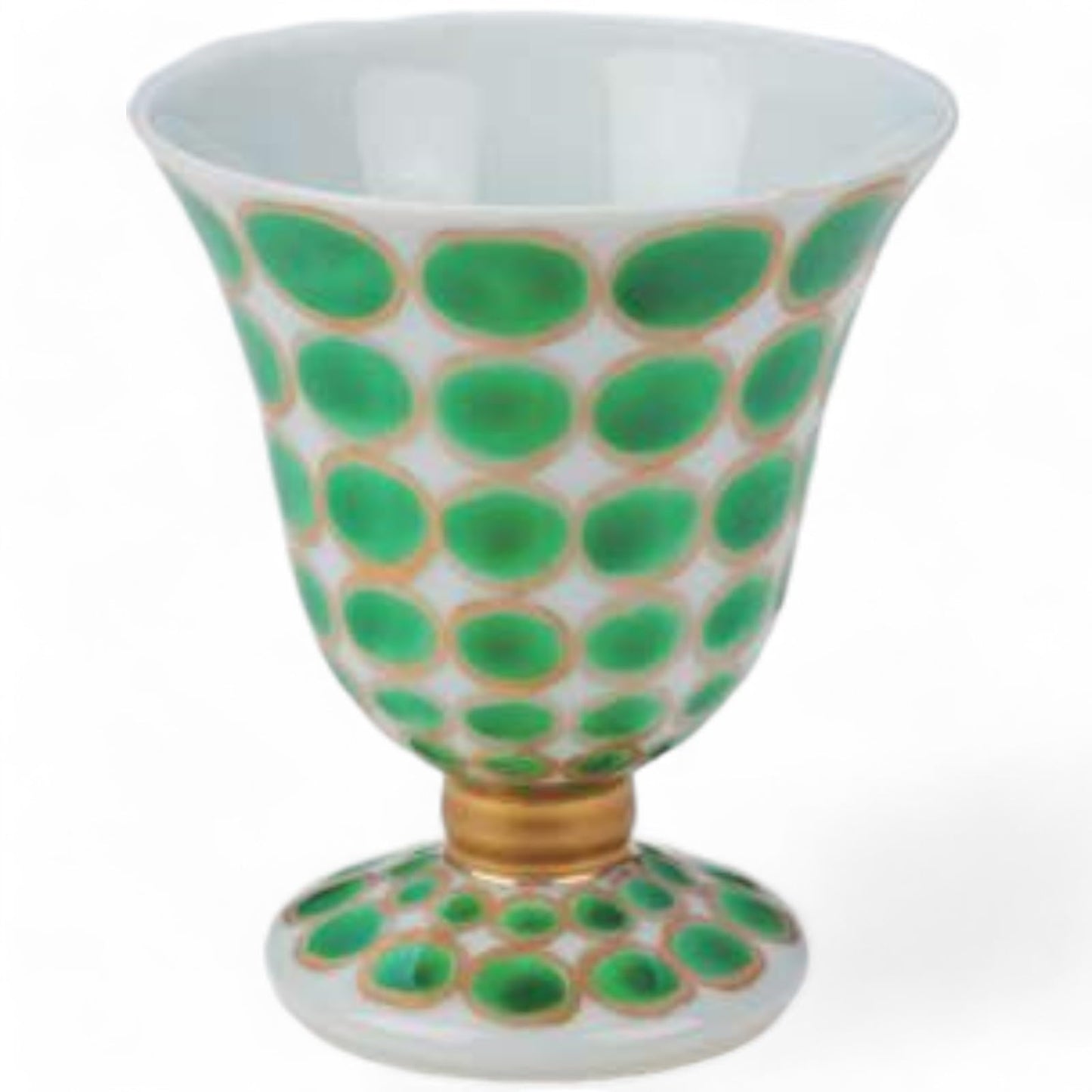 匠美風(Sho Bifu) Takumikaze Arita Ware 2.8 inches (7 cm) Wine Glass, All Green, Round Crest Wine Glass, Made in Japan