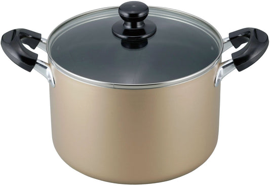 Wahei Freiz OR-7125 Double-Handed Pot, Boiled Food, Curry, Stew Pot, 8.7 inches (22 cm), Large Size, Induction Compatible, Fluorine Resin Processing