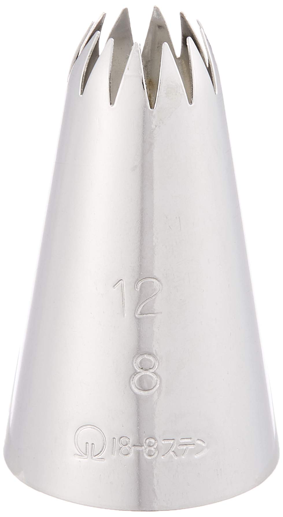 Endo Shoji WKT31128 Commercial Nozzle Flower Shape, 12 Cuts, No. 8, 18-8 Stainless Steel, Made in Japan