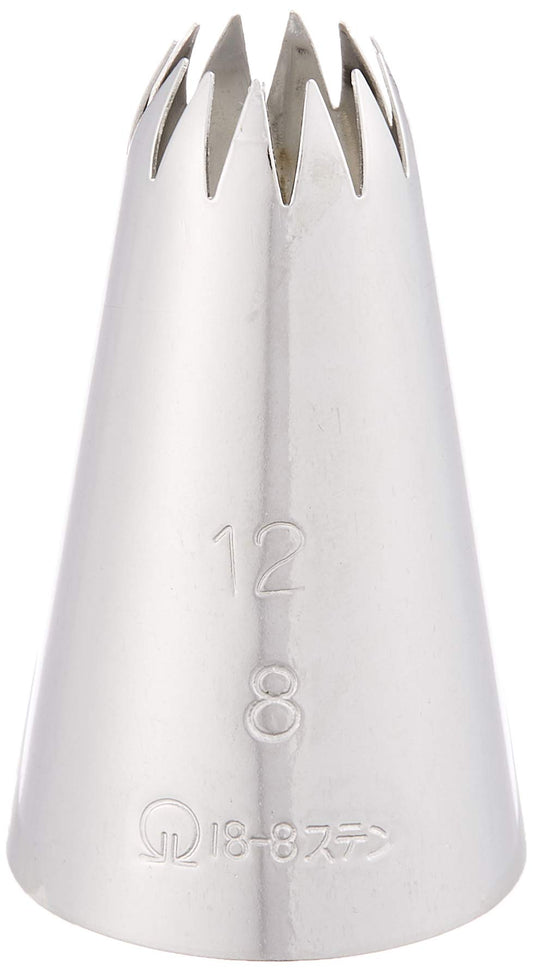 Endo Shoji WKT31128 Commercial Nozzle Flower Shape, 12 Cuts, No. 8, 18-8 Stainless Steel, Made in Japan