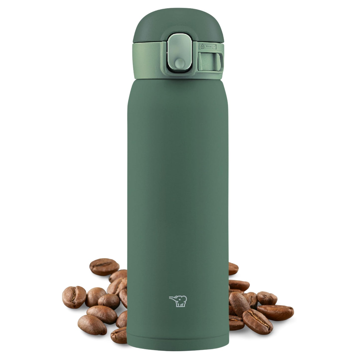 Zojirushi SM-WA48-GD Water Bottle, One-Touch Stainless Steel Mug, Seamless 0.48L Khaki