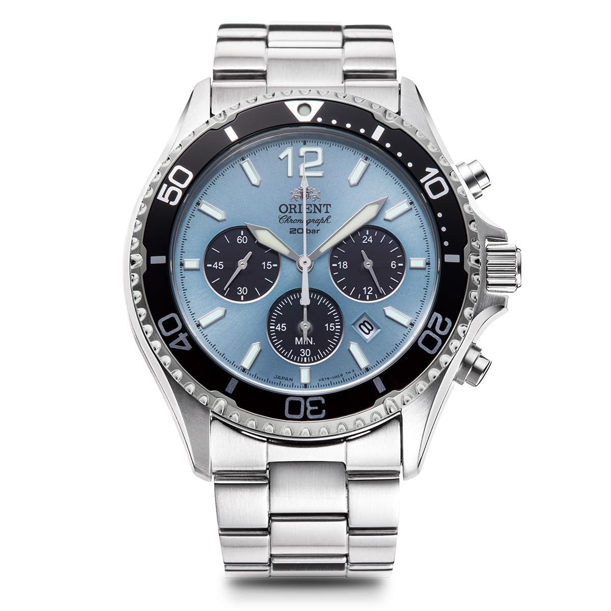 Orient Mako Solar Panda, Sky blue, Bracelet Type
