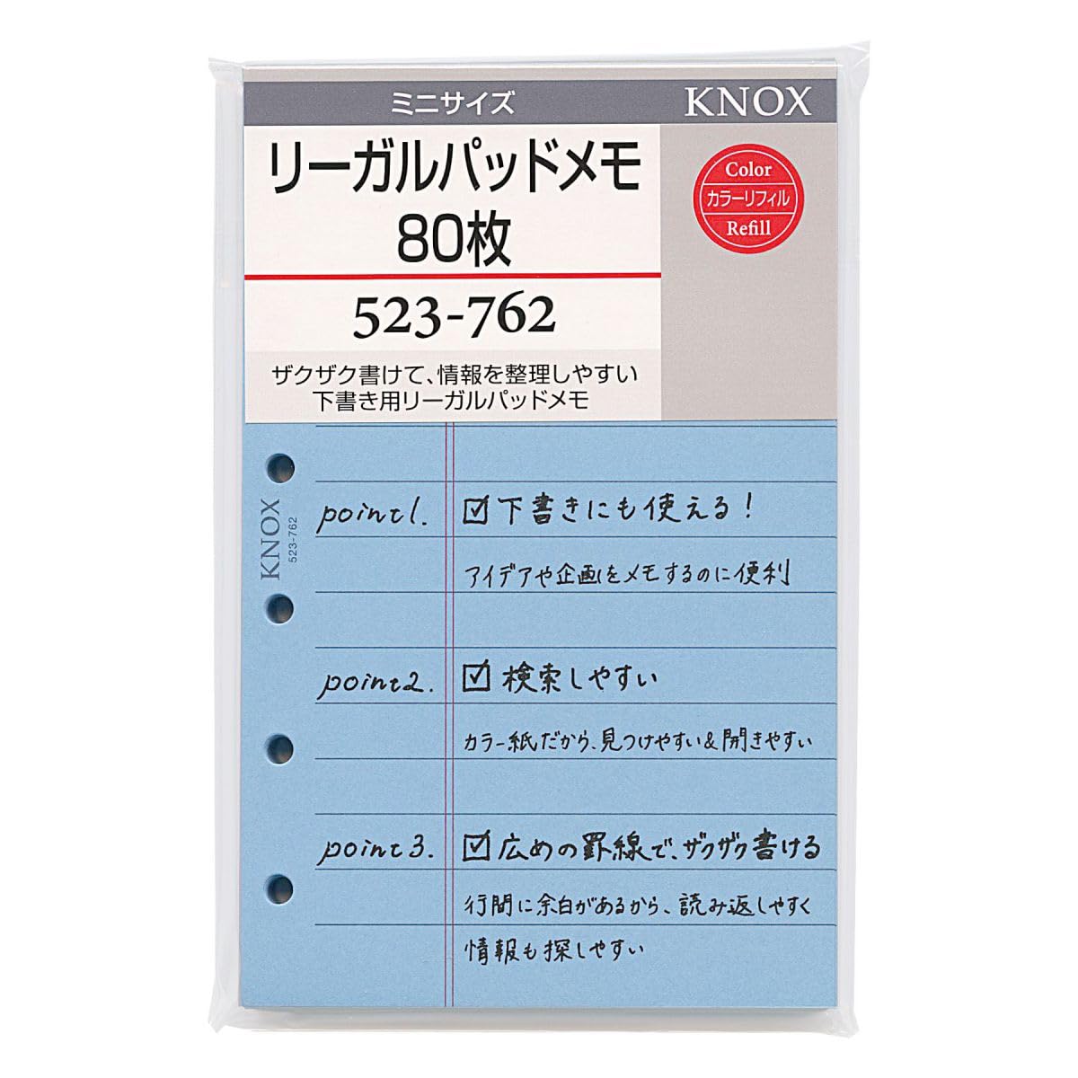 Knox 52376200 Personal Organizer, Refill, Legal Pad Memo, Mini, 80 Sheets