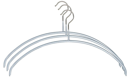 MAWA Non-Slip Mawa Hangers, Human Body Hangers, Set of 3, Silver 110559