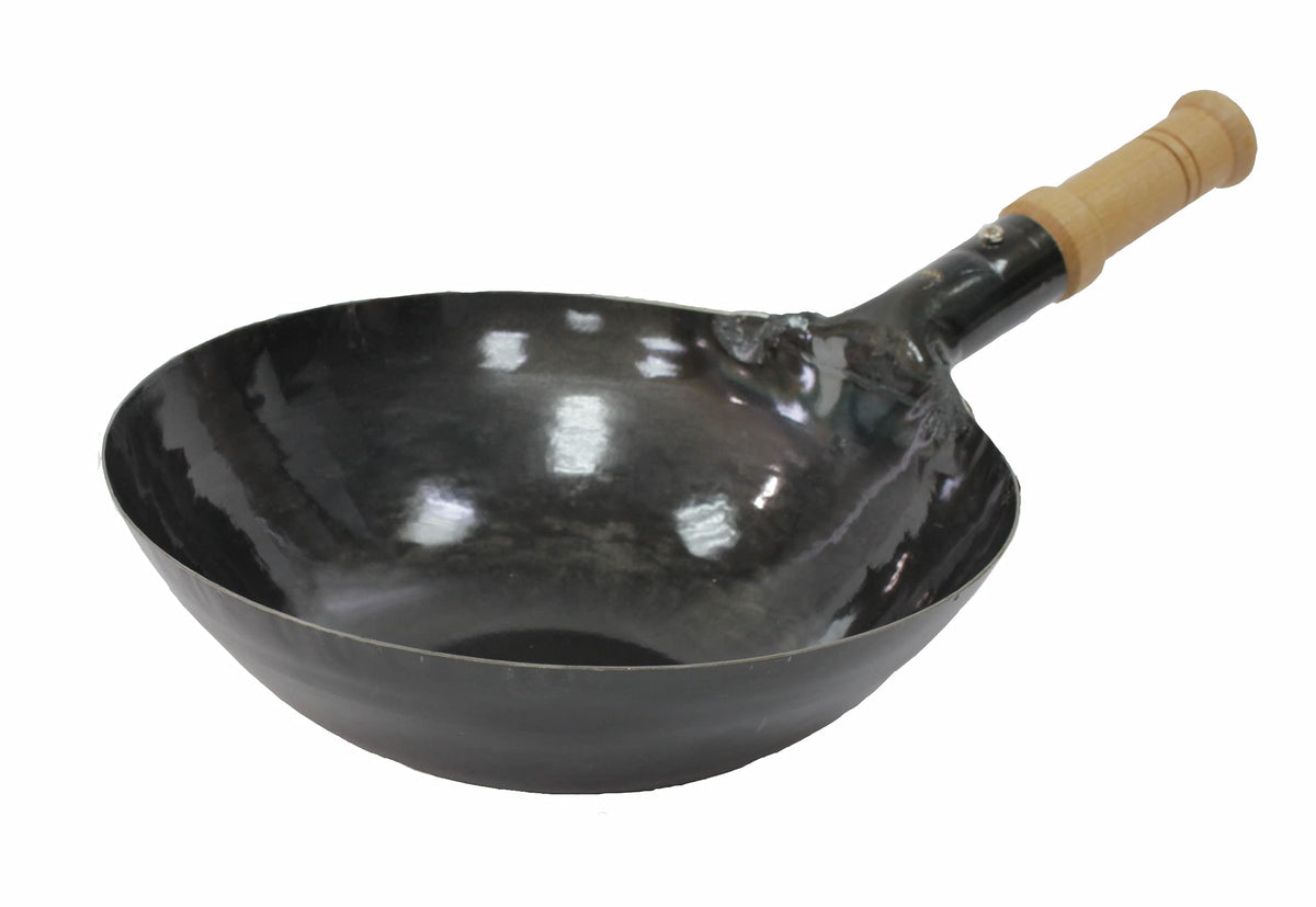 Manyo EX00328 One-Handed Wok with Iron Hammered Wood Handle, 10.6 inches (27 cm)