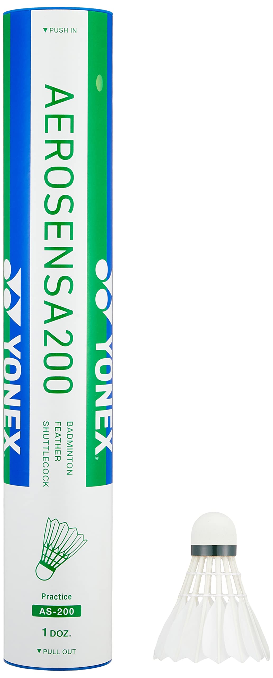 Yonex AS200 Badminton Shuttlecock, Aero Sensor 200, Waterfowl Shuttle, Pack of 12, Temperature Display Number 3 (Suitable Temperature 45.6-61°F (22-28 °C)