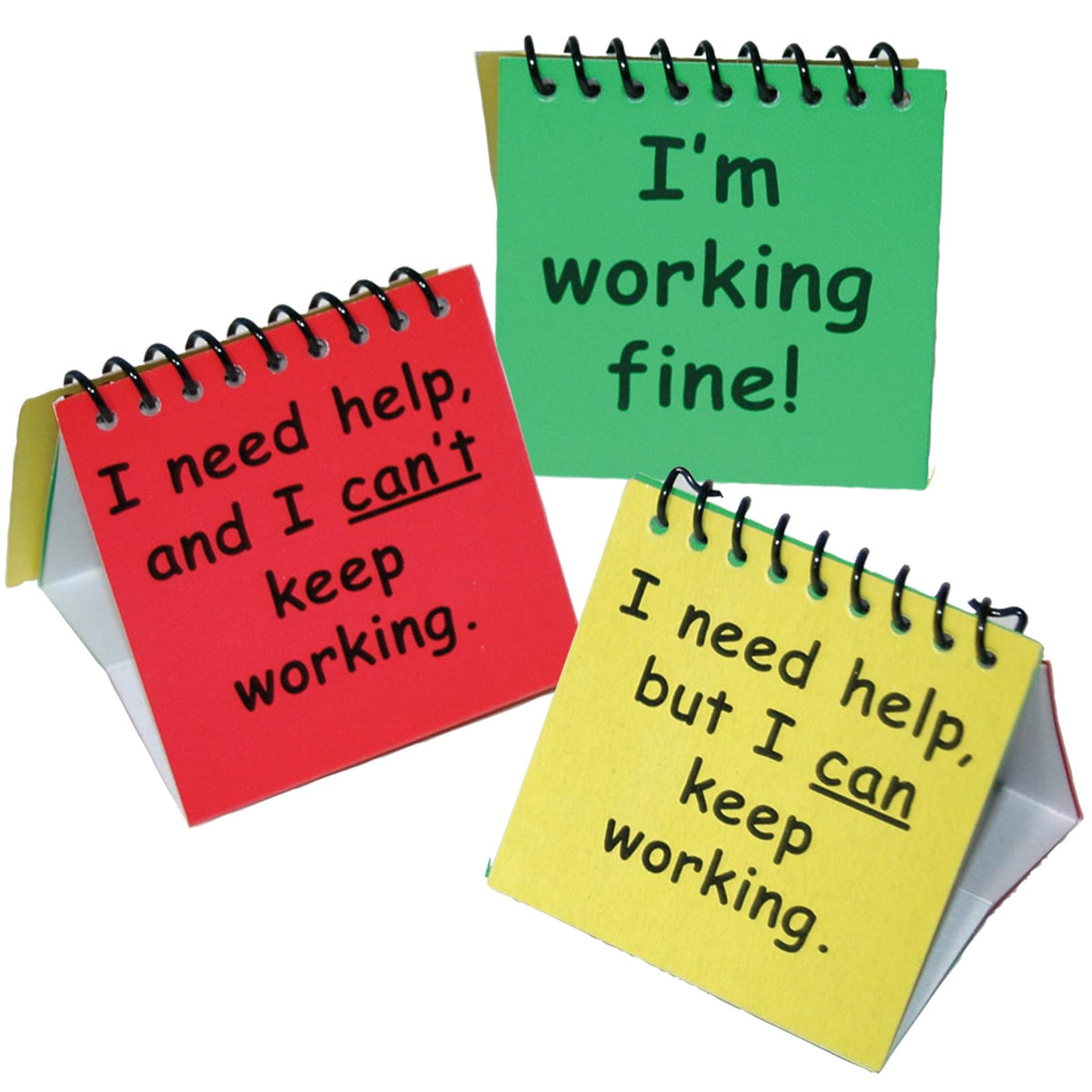 Really Good Stuff "I Need Help" Mini Flip Chart Signs for Students