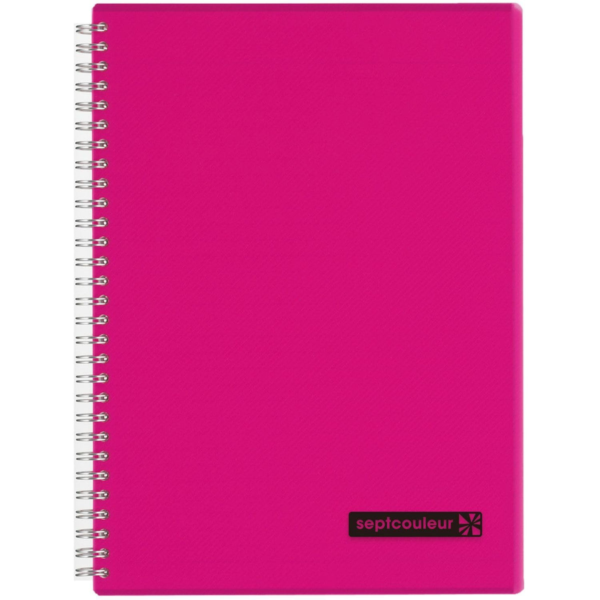 Maruman Septcouleur Lined Notebook- B5, 7.17" x 10.12", 80 Sheets / 160 Pages, 7mm College Ruled Paper Journal, Durable Double Wire-bound Spiral, Water Resistant Cover, Hot Pink, Made in Japan