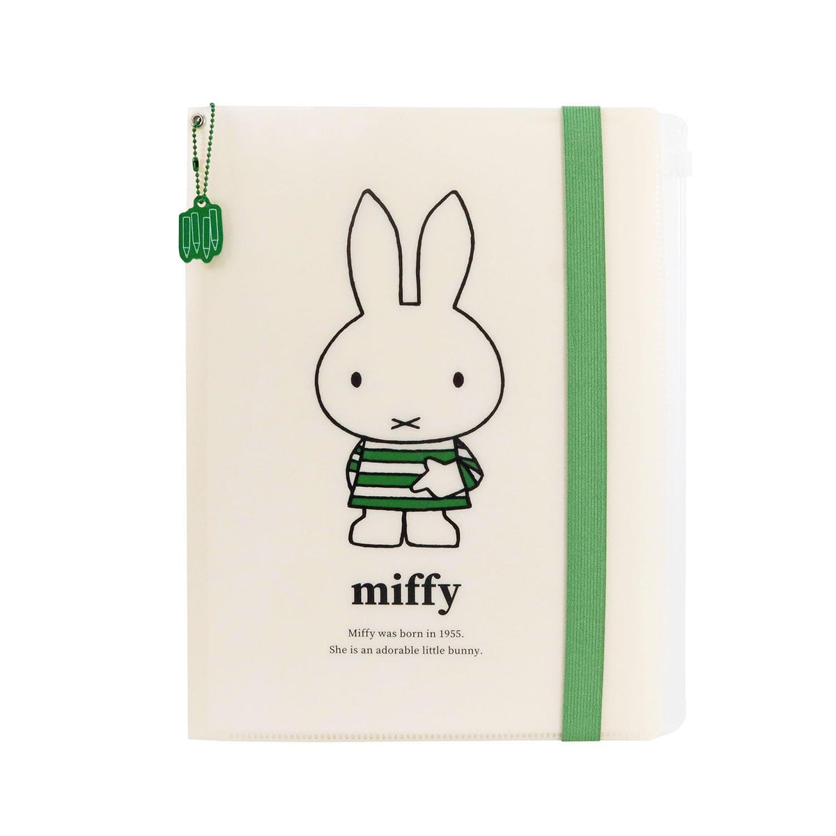Kutsuwa Miffy A4 Clear Holder 6P with Band C Green Pencil 1 Piece MF974C