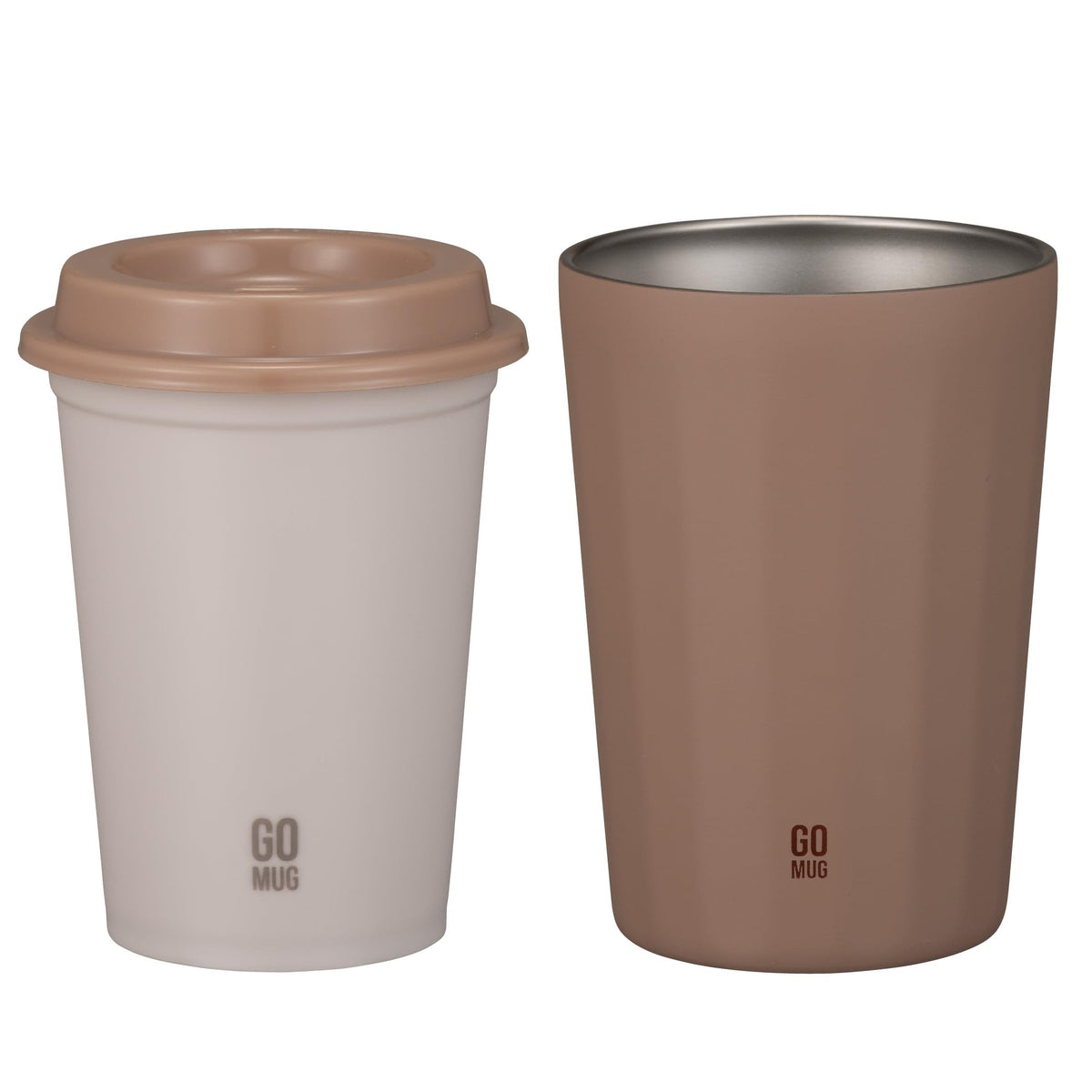 CBJAPAN CAFE GOMUG Stainless Steel Mug, Vacuum Insulated, 2-Layer Construction, 16.2 fl oz (460 ml), Inner Cup (Dishwasher Safe, 13.8 fl oz (380 ml), Mocha Go Mug Set, M, Convenience Store, Coffee