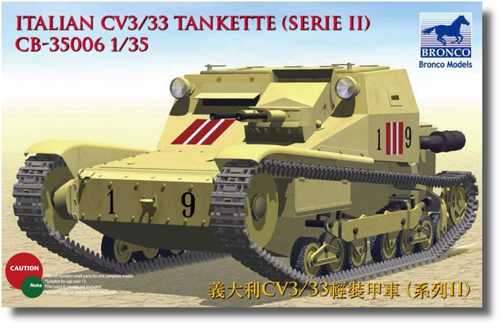 Bronco Model CB35006 1/35 Italy CVL3/33 Small Tank Carlobeloche Plastic Model