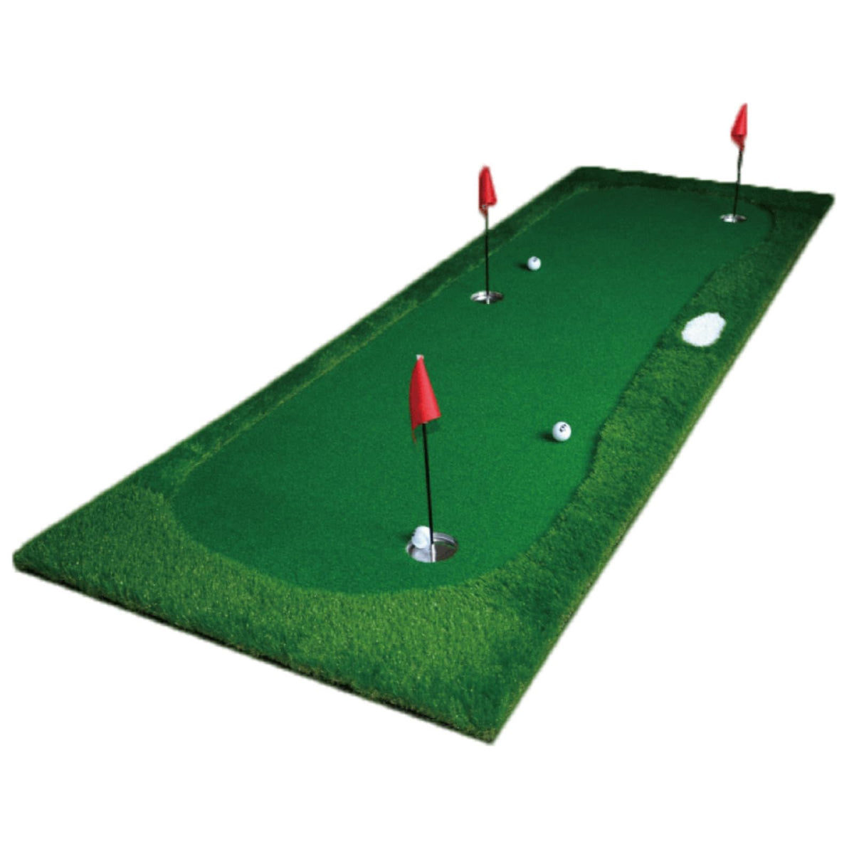 SMALY Large 2-Way Putter Practice Mat, 118.1 x 39.4 inches (300 x 100 cm), Artificial Grass Approach, Practice Pin Flag, Indoor, Outdoor