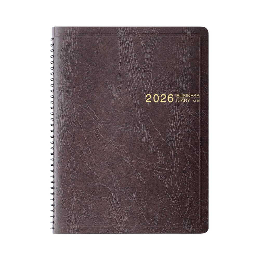 Midori Business Diary 2026 A5 Monthly Planner, Brown 22422006 (Starts in December 2025)