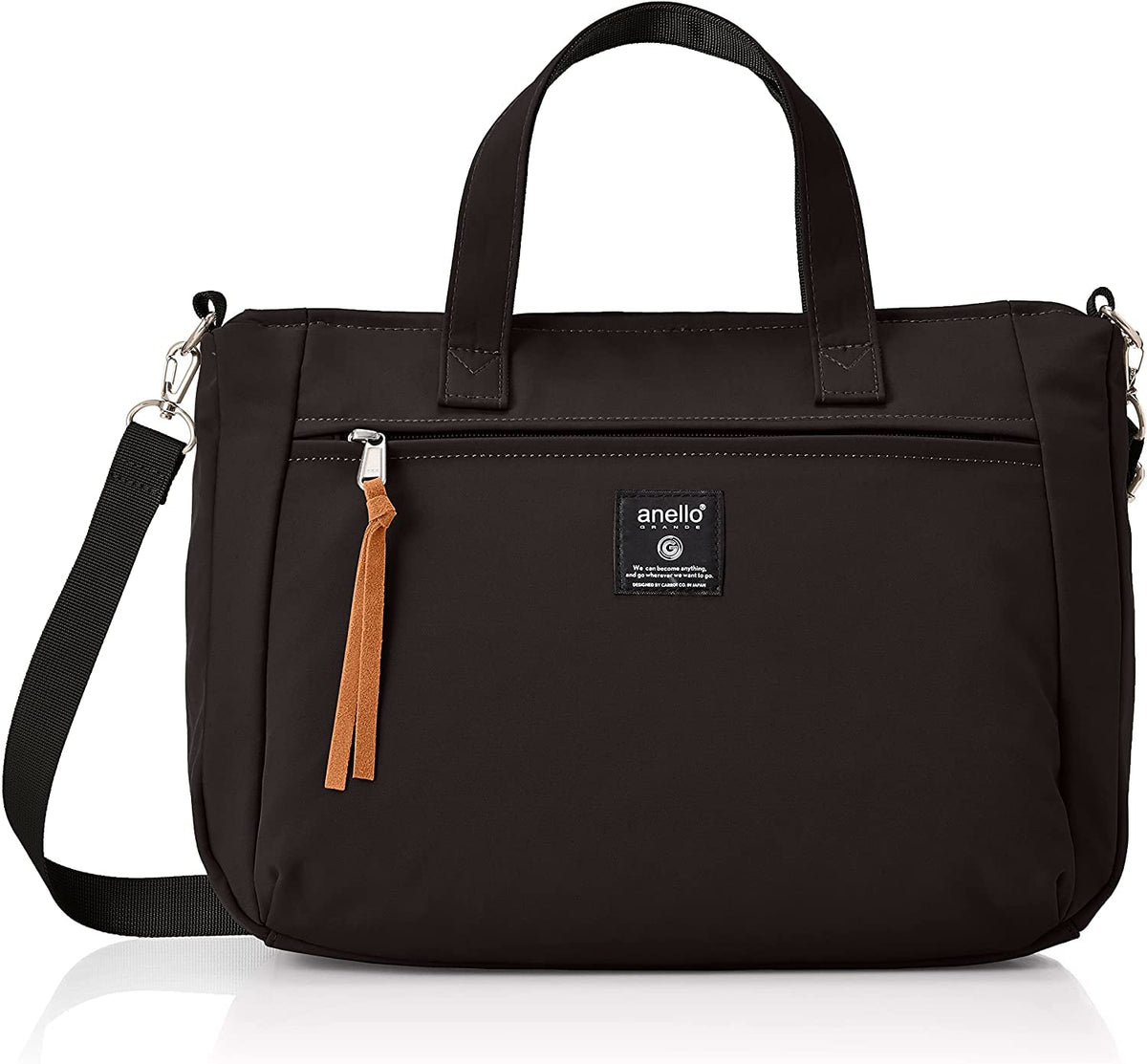 Anero Grande GHM0233Z 2-Way Tote Bag, A4, Multiple Storage/2-Way STAMP Black