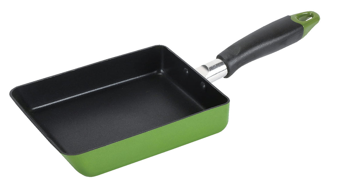 ワコートレーディング Pearl Metal New More HB-8595 Wakoto Trading Egg Grill, 5.1 x 7.1 inches (13 x 18 cm), Fluorine Treatment, Induction Compatible, Green