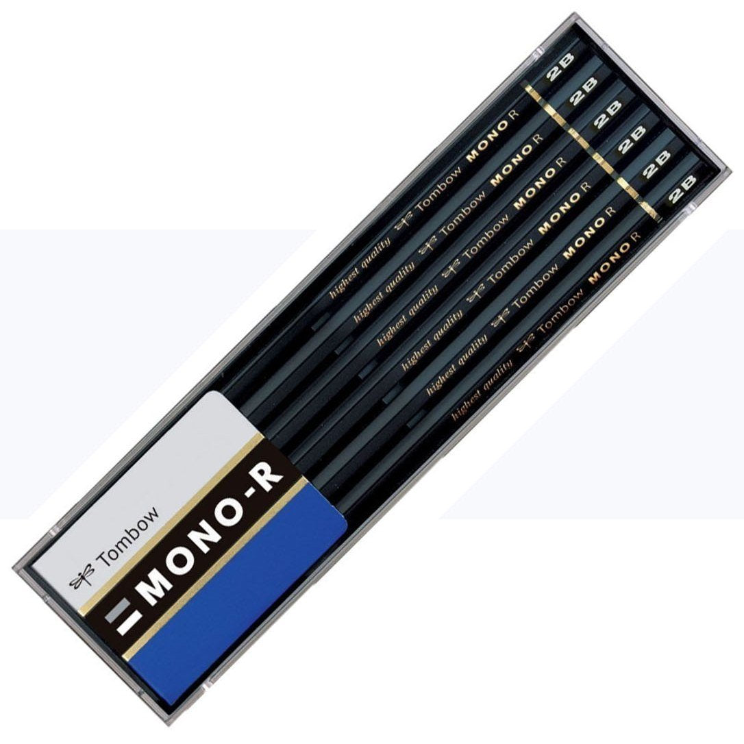 Tombow Pencil Mono R Mono R 2B, 1 Dozen Plastic Case MONO-R2B