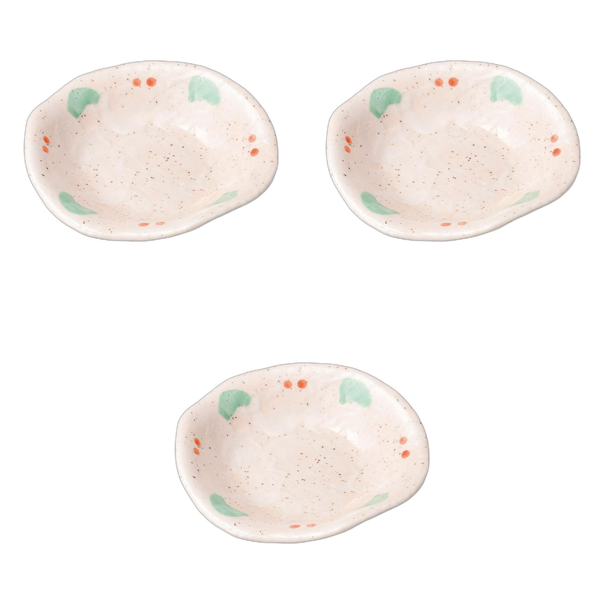 Set of 3, Sakurashino 3 Foot 5.0 Plates, 6.2 x 1.4 inches (15.8 x 3.5 cm) | Medium Plate Ceramics Setomonohonpo