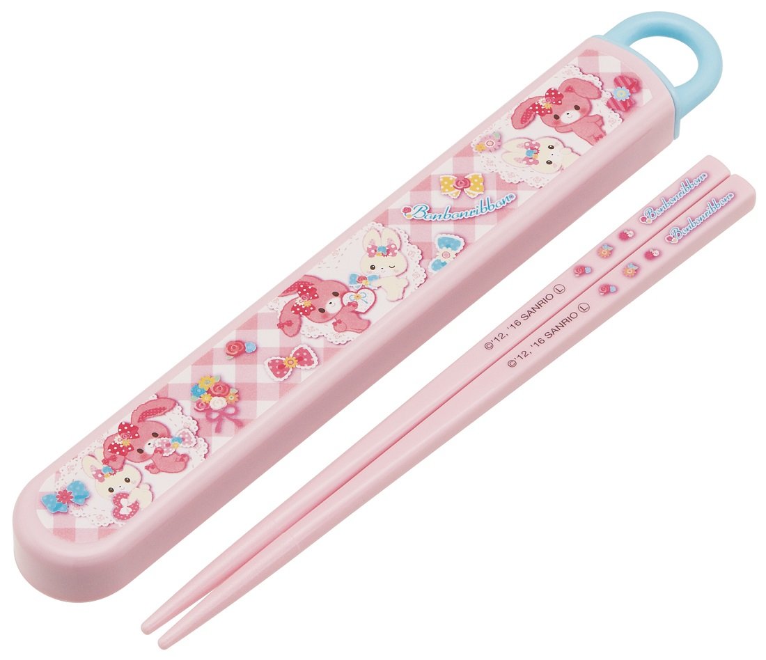 Chopsticks 箸箱 Set Sliding 16.5 cm bonbon Ribbon Flower Sanrio ABS2AM