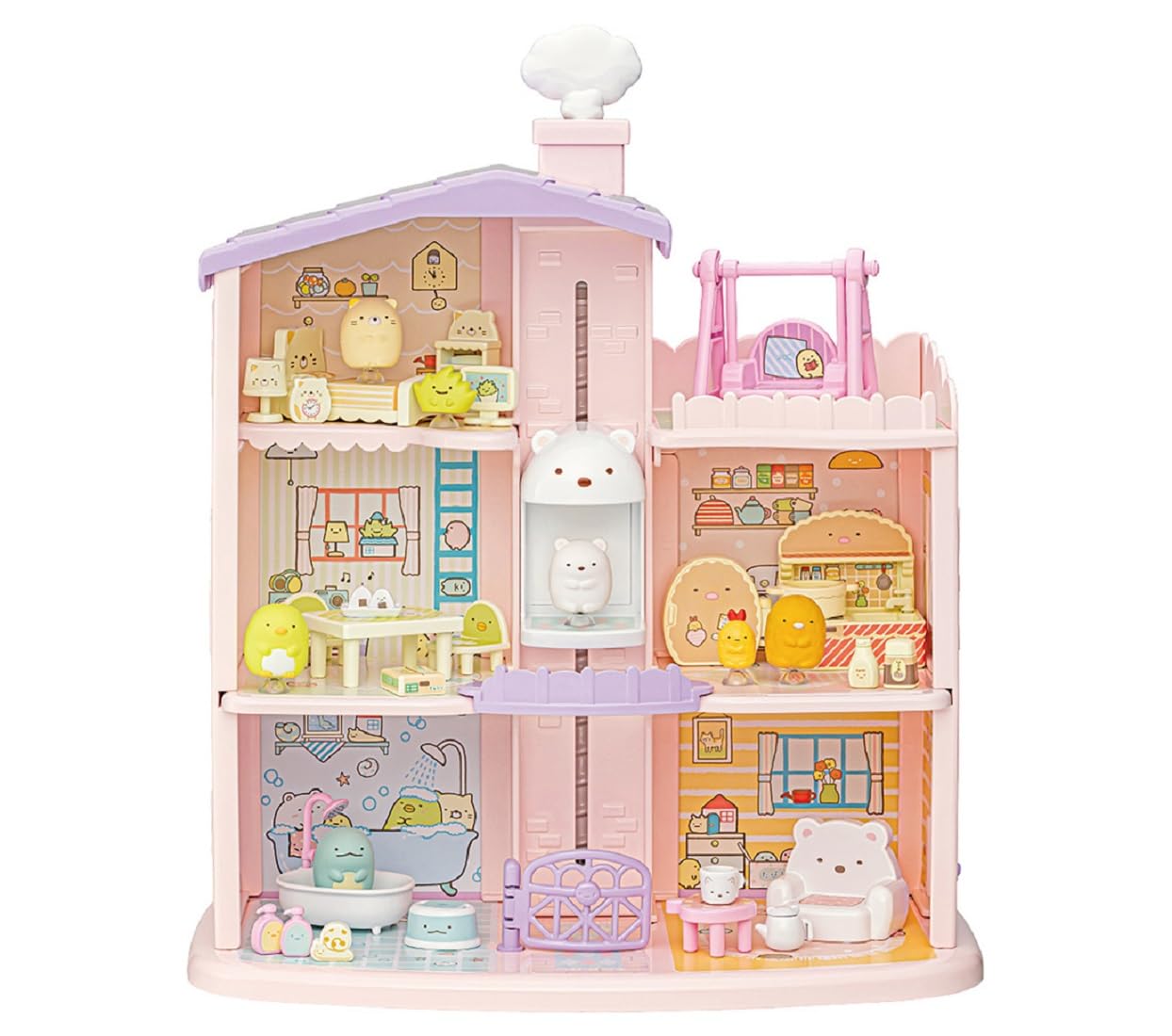 Takara Tomy Sumikko Gurashi Sticky Round Bear Elevator 3rd Floor Date House