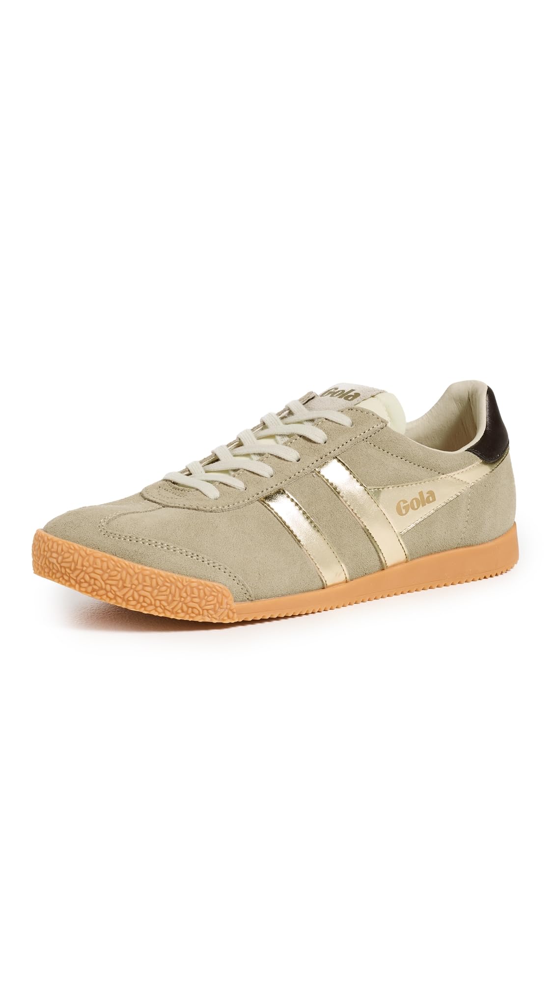 Gola Women's Elan Glitz Sneakers, Bone/Gold/Dark Brown, 7.5 Medium US