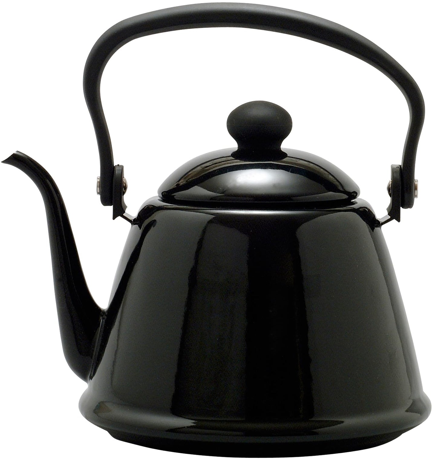 Noda Horo Drip Kettle II Enamel, 0.6 gal (2 L), Induction Compatible, Black, Made in Japan DK-200BK