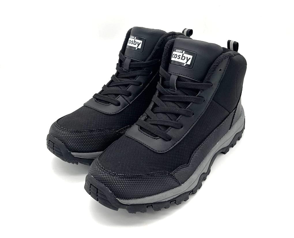 Cosby GCM0036 Men's Hiking Shoes, Black, 25.0 cm