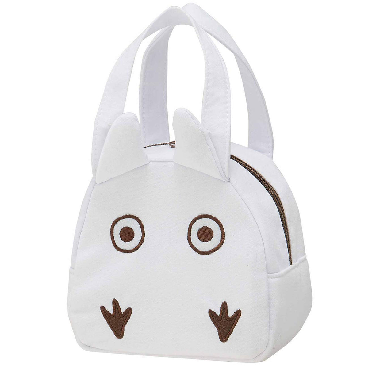 Skater My Neighbor Totoro Die Cut Lunch Bag with Zip Closure - Chibi Totoro White