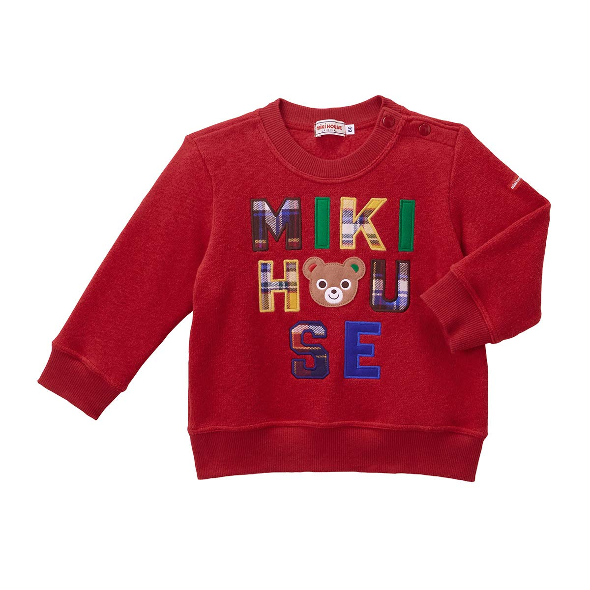 MIKIHOUSE 13-5602-821 Boys Trainers, 31.5 - 51.2 inches (80 - 130 cm), Children's Clothing, Long Sleeve, Brushed Lining - red